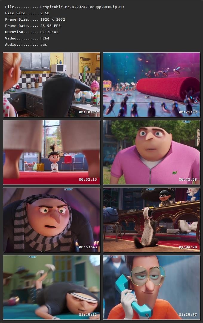 Despicable Me 4 (2024) Hindi (ORG) Dual Audio HDRip 1080p – 720p – 480p – 1080p