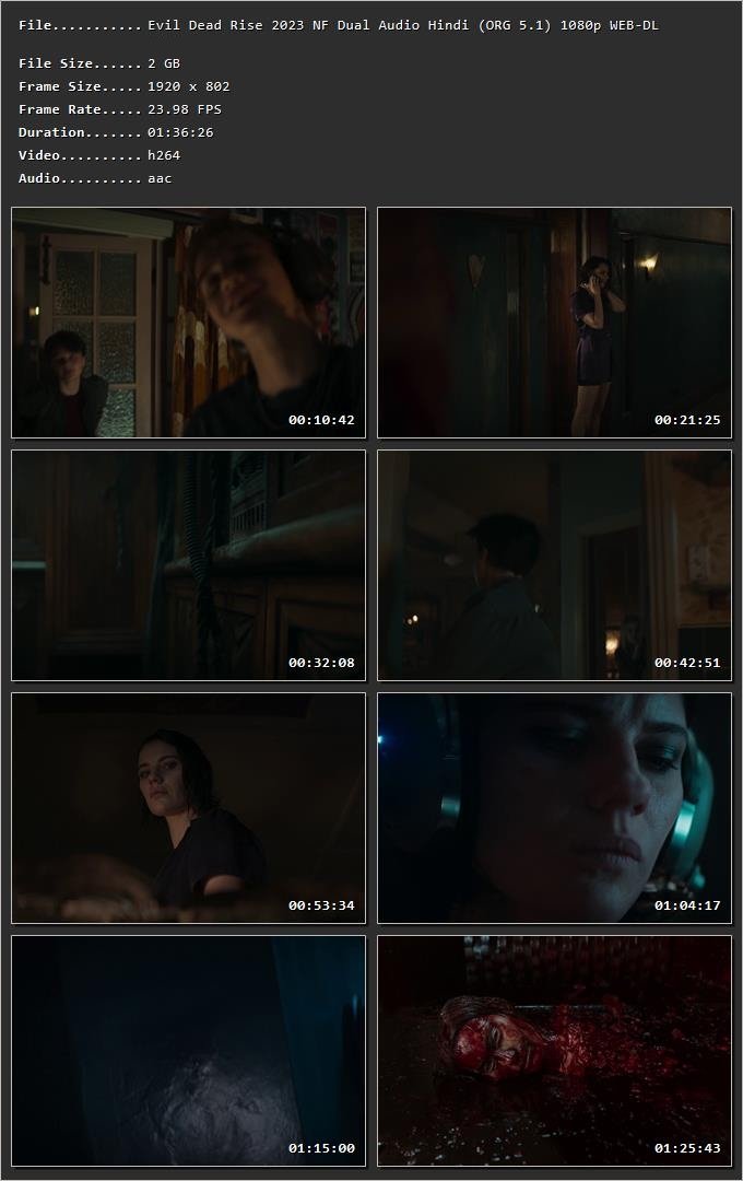 Evil Dead Rise 2023 Hindi (ORG 5.1) HDRip | 720p | 480p | 1080p