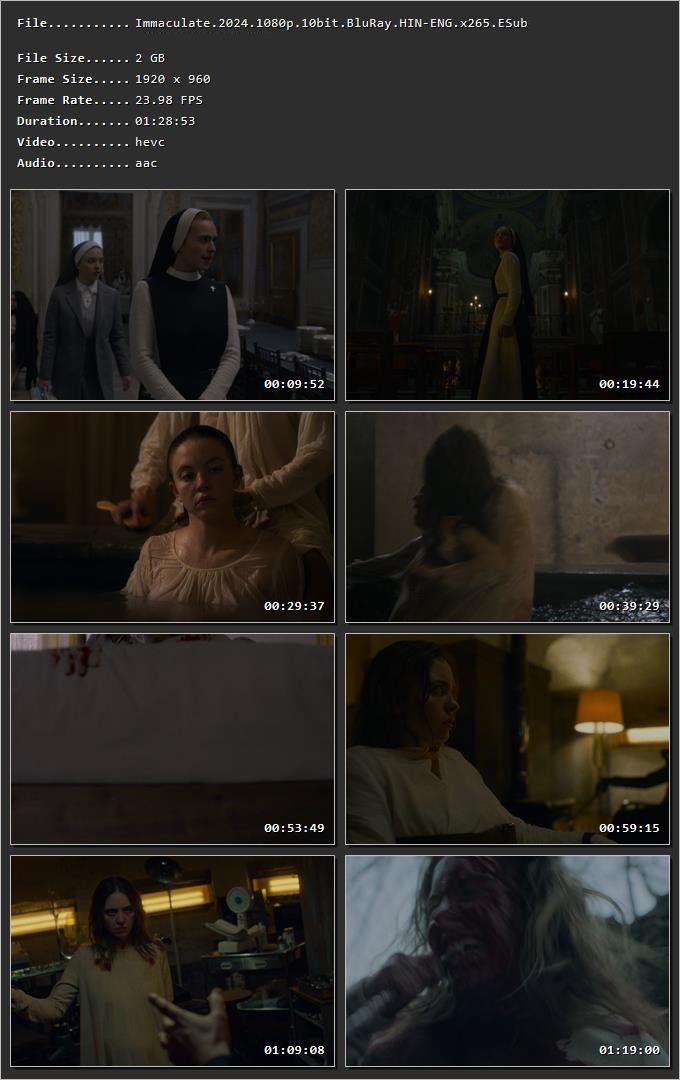 Immaculate (2024) Hindi Dual Audio HDRip 1080p – 720p – 480p