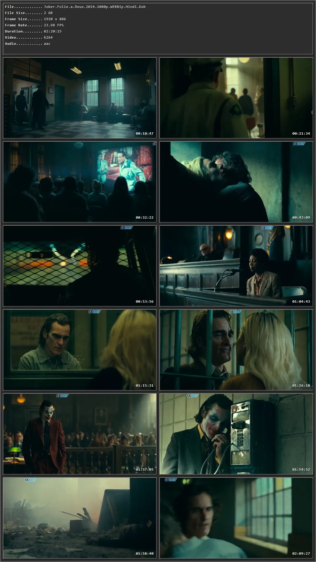 Joker: Folie à Deux (2024) Hindi (HQ Dubbed) HDRip 720p – 480p – 1080p