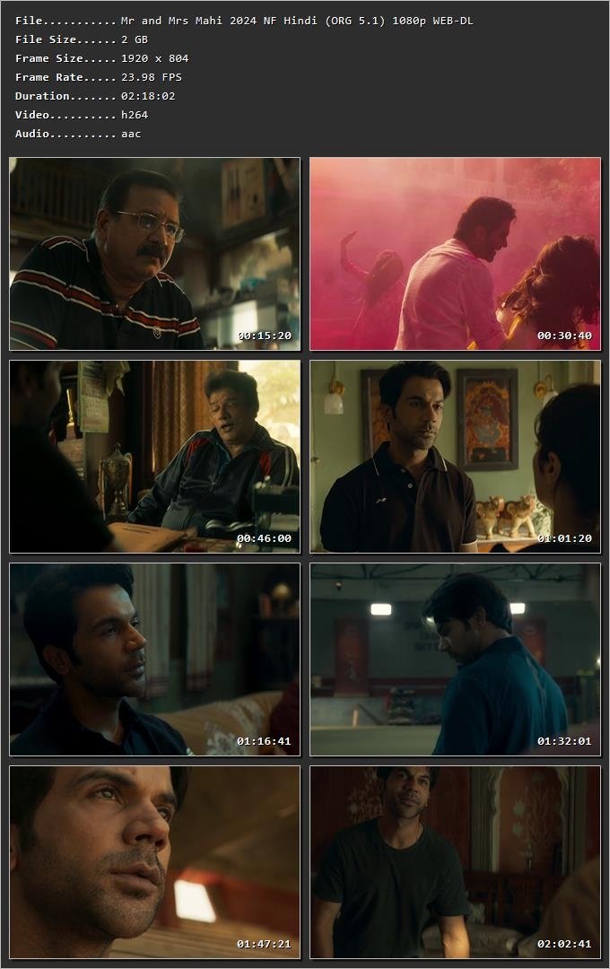 Mr. & Mrs. Mahi 2024 Hindi HDRip 720p – 480p – 1080p