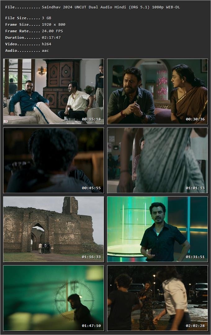 Saindhav 2023 Hindi (ORG) Dual Audio HDRip 720p – 480p