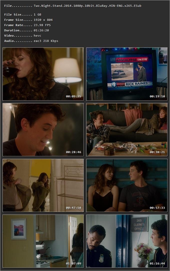 Two Night Stand (2014) Hindi Dual Audio HDRip 1080p – 720p – 480p